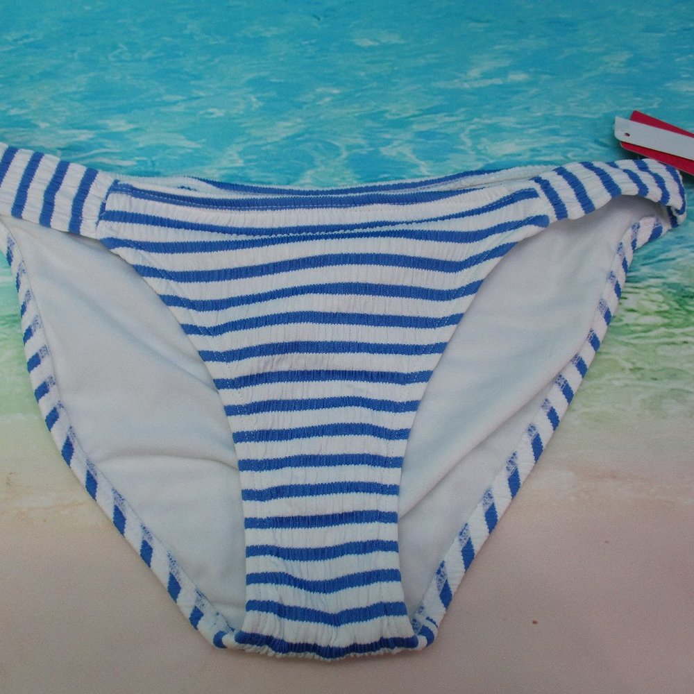 Xhilaration Blue White Bikini Bottom Small DD-050